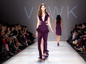 A design by VAWK at Fashion Week in Toronto. Photos: Chris Young, The Canadian Press.