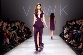 A design by VAWK at Fashion Week in Toronto. Photos: Chris Young, The Canadian Press.