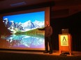 Patrick Finn from the U of C closed out One Book, One Calgary with a presentation on creativity, at the downtown branch of the Calgary Public Library on Thursday.