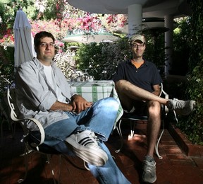 Rob Cohen, right, and his brother Joel in Hollywood.