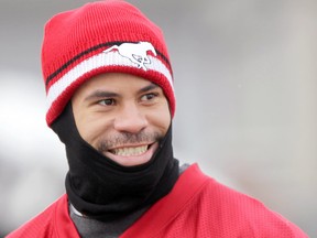 Stamps running back Jon Cornish was named the West Division's nominee for the CFL Most Outstanding Player and Most Outstanding Canadian awards on Wednesday. Photo, Leah Hennel, Calgary Herald