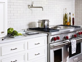 Classic subway tile used for a kitchen backsplash. From Better Homes and Gardens.