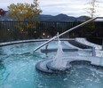 The therapeutic mineral pool at Sante Spa (in the Westin Bear Mountain Golf Resort & Spa;  Victoria, B.C.) offers up a sweeping view. All photos by Monica Zurowski.