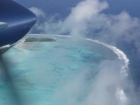Flying above the Cook Islands provides a glimpse of the tropical paradise that awaits visitors. All photos by Monica Zurowski.