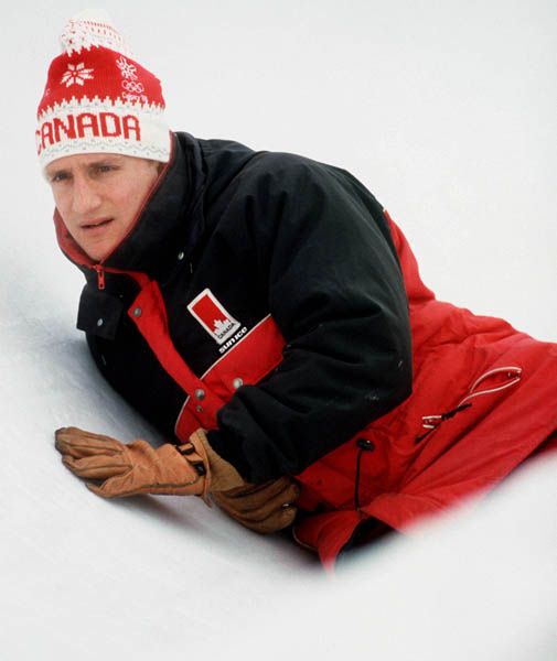 Canada’s Drew Haydenluck studies the 2-man bobseld course in his stylish Sun-Ice jacket. Officials called off Sunday’s 3rd and 4th runs on the sand-strewn course.