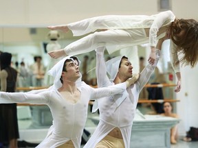 Members of Alberta Ballet rehearse scenes from Mozart's Requiem, choreographed by Jean Grande-Maitre. All photos by Gavin Young, Calgary Herald.