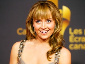 Amber Marshall arrives on the red carpet for the Canadian Screen Awards in Toronto on Sunday.