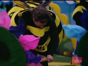 Emmett competes in the Bee's Knees Head of Household competition on Big Brother Canad.