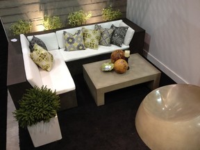 2Stone Designer Concrete previews its line of furniture crafted from glass-fibre reinforced cement at the Calgary Home + Garden Show, on through Sunday at the BMO Centre and Corral.