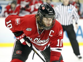 Ben Hanowski formerly of the St. Cloud State Huskies takes the ice tonight for the Calgary Flames.