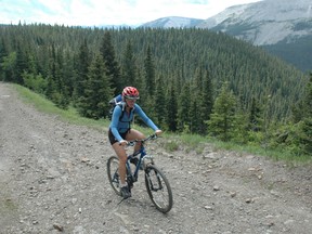 Mountain biking on Moose Mountain. Calgary Herald Archive.