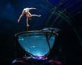 Miranda (Iuliia Mykhailova) plays in the water bowl in Cirque du Soleil's Amaluna.