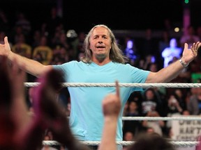 Bret Hitman Hart was recognized during a fan appreciation night Monday at the live WWE Raw event in Calgary