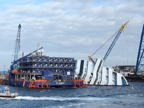 The Costa Concordia cruise ship lays aground on the Italian island of Giglio.  Getty Images