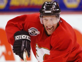 Ville Nieminen is shown during a practice during the 2004 Stanley Cup playoffs. Nieminen was a cult favourite during his short stay with Calgary.