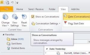 outlook share conversation