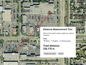 The Sobeys and Safeway grocery stores on 32nd Avenue NE are just 326 metres apart, door-to-door, according to Google Maps.