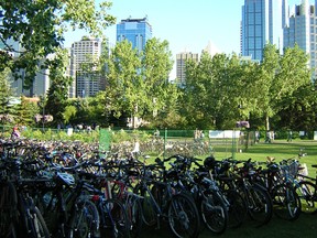 The popular bike lockup at the Calgary Folk Music Festival has hosted more than 3,000 bikes the last few years.