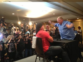 Toronto mayor Rob Ford and Hulk Hogan at the 2013 Toronto Fan Expo