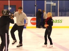 Battle of the Blades is back for a fourth season of "sweat and sequins" on CBC. Vladimir Malakhov and his partner Oksana Kazakova work on their moves during a practice.