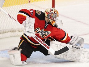 Calgary Flames goalie Joey MacDonald has been placed on waivers. (Leah Hennel/Calgary Herald)