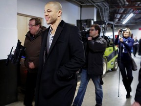 Boston Bruins' Jarome Iginla. This is Iginla's first time back in Calgary after being traded to the Pittsburgh Penguins last season.