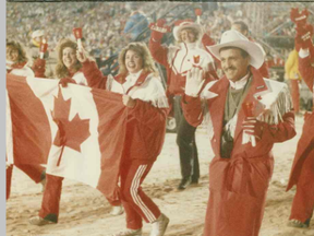 Athletes enter McMahon Stadium for the closing ceremonies of Calgary's 1988 Winter Olympics. Calgary Herald file photos.