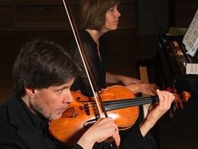 Curtis Anderson and Shane Fage: Land's End Ensemble: Violinist John Lowrey and pianist Susanne Ruberg-Gordon.