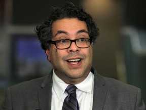 Calgary mayor Naheed Nenshi speaks to the media regarding the Alberta budget. Stuart Gradon/Herald