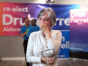 Druh Farrell, on election night last October. She spent $145,098, but runner-up Kevin Taylor spent close to twice as much. Colleen De Neve/Herald