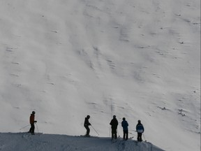 Tons of explore on the backside of Lake Louise ski area. Alberta, Canada