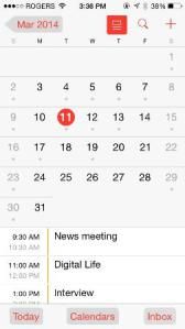 iOS 7 calendar