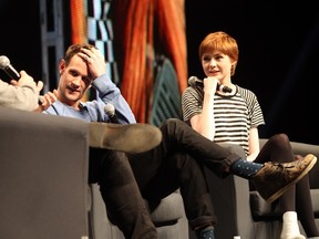 Matt Smith and Karen Gillan at the Doctor Who panel at the Calgary Comic and Entertainment Expo on Saturday afternoon.