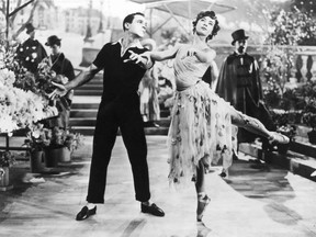 Gene Kelly, left, and Leslie Caron in the ballet from the film 'An American in Paris'