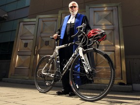 Calgary Judge Vic Tousignant rides his bike to work nearly every day in Calgary.