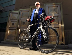 Calgary Judge Vic Tousignant rides his bike to work nearly every day in Calgary.