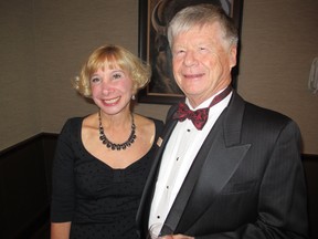 Ellen Chidley and Theatre Calgary President Tom McCabe