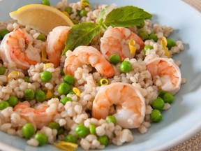 Shrimp and Pea Barley Risotto. Photo courtesy Go Barley.