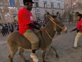 Big Easy, left, and his partner Flight Time were eliminated on this week's episode of The Amazing Race All-Stars.