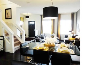 The dining nook and great room in the Middleton show home by Pacesetter by Sterling Homes in Redstone. Claire Young, Calgary Herald