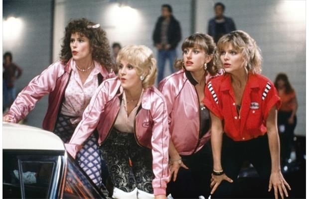 Pink satin 2025 ladies grease