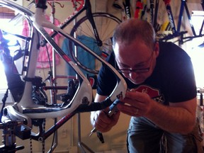 Dan Richter at Cafe Roubaix Bicycle Studio.