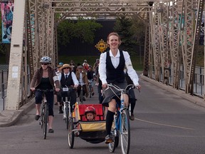 Tweed Ride 2013. The event encourages people to dress in their Sunday best for a casual bike ride on Victoria Day.