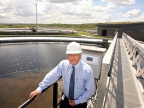 George Kewley, then-supervisor of operations and maintenance during of the Pine Creek Wastewater Treatment plant south of Chaparral in 2010. Ted Jacob/Herald