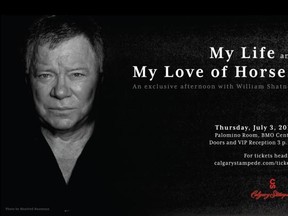 Canadian actor William Shatner will speak prior to being the marshall of this year's Stampede Parade.