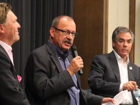 PC leadership candidates, from left, Thomas Lukaszuk, Ric McIver and Jim Prentice.