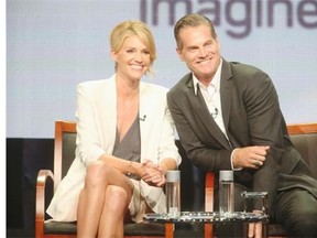 Actors Tricia Helfer and Brian Van Holt talk about their new series, Ascension while appearing at a meeting of the Television Critics Association in Beverly Hills, California.