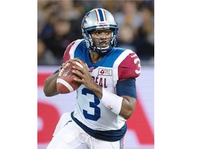 Alouettes quarterback Troy Smith leads his team into McMahon Stadium on Saturday to face the Stampeders in the season opener for both teams.