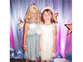 Among the heart-stealers at The Children’s Wish Gala held May 29 were eight-year old Diamond Marshall, left, and her sister, four-year old Freya. Who can forget Diamond’s floral presentation to the Duchess of Cambridge in July 2011 upon the her arrival at the Calgary International Airport.