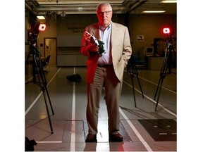 Benno Nigg founder and co-director of  the Human Performance Lab at the University of Calgary poses for a photo in the lab on June 25, 2014.